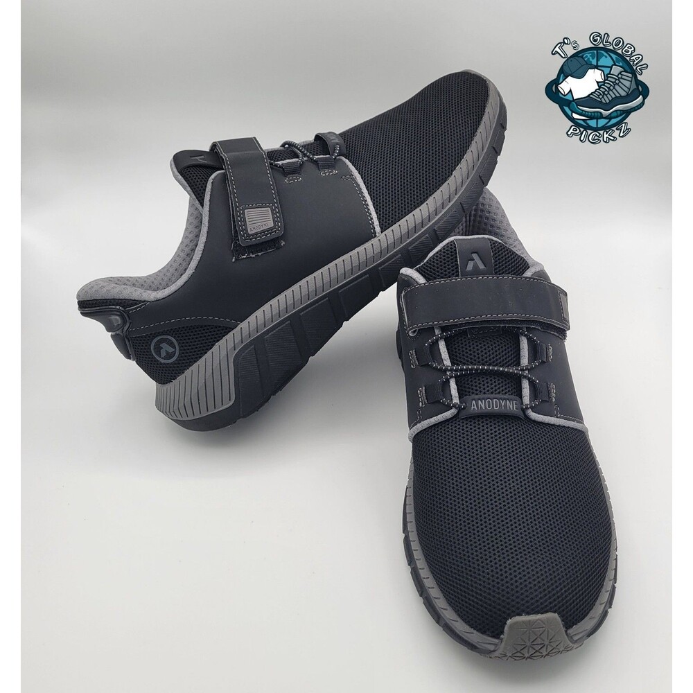Anodyne No. 46 Mens Sport Jogger Black Grey Diabetic Shoes Mens Size 11 M